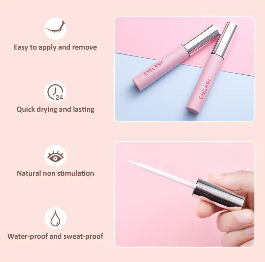 Waterproof DIY False Eyelash Glue 5ml Professional Strong Hold Clear Glue Hypoallergenic Latex Free Lash Glue 0.17oz Long Lasting Eyelash Adhesive Suitable For Sensitive Eyes