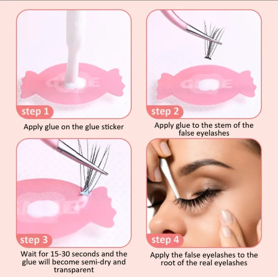 Waterproof DIY False Eyelash Glue 5ml Professional Strong Hold Clear Glue Hypoallergenic Latex Free Lash Glue 0.17oz Long Lasting Eyelash Adhesive Suitable For Sensitive Eyes