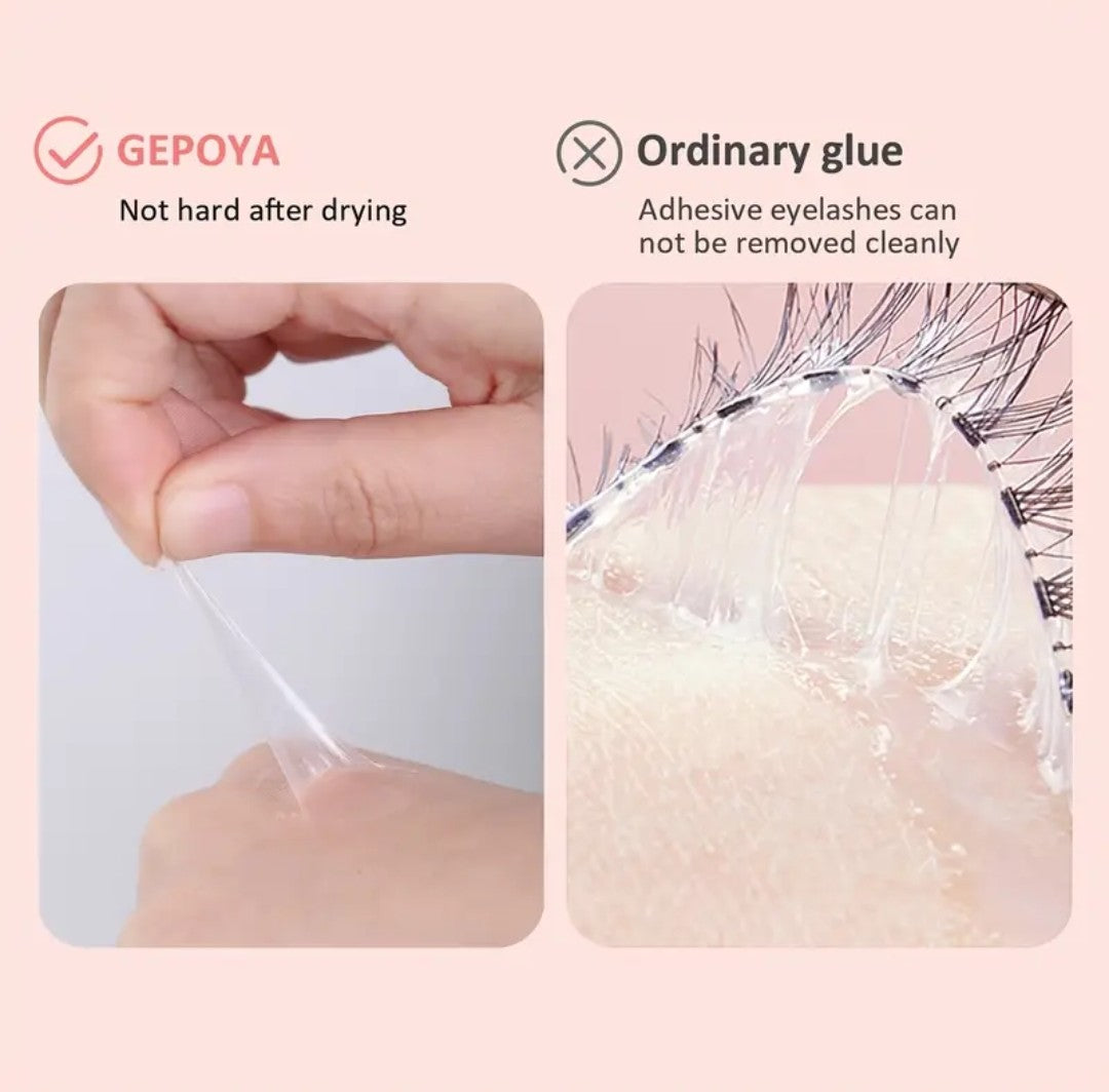 Waterproof DIY False Eyelash Glue 5ml Professional Strong Hold Clear Glue Hypoallergenic Latex Free Lash Glue 0.17oz Long Lasting Eyelash Adhesive Suitable For Sensitive Eyes