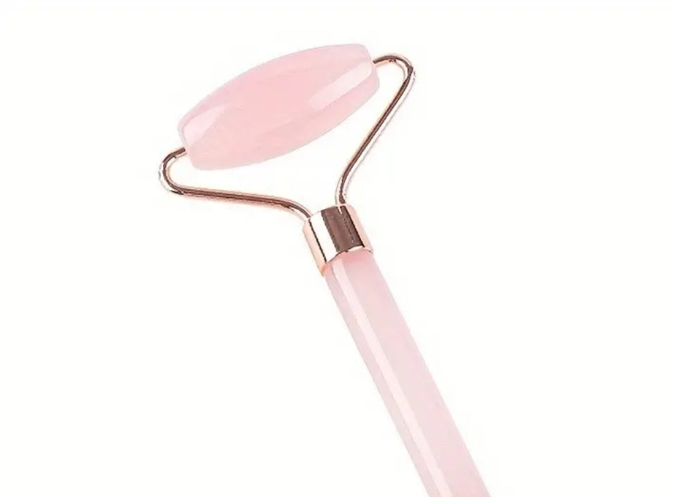 1 Jade Roller Rodillo Masajeador De Cuarzo Rosa Para La Cara y Labios